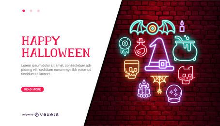 Neon Halloween Kartenentwurf
