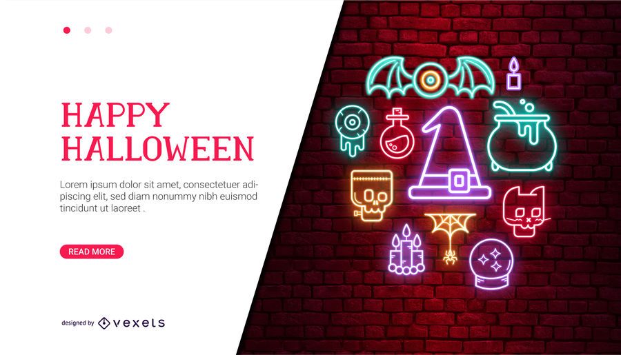 Neon Halloween Kartendesign Neon Halloween Kartendesign