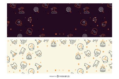 Conjunto de banner de linha de Halloween Conjunto de banner de linha de Halloween