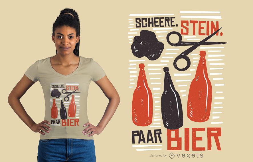 Scissors and beer t-shirt design Scissors and beer t-shirt design