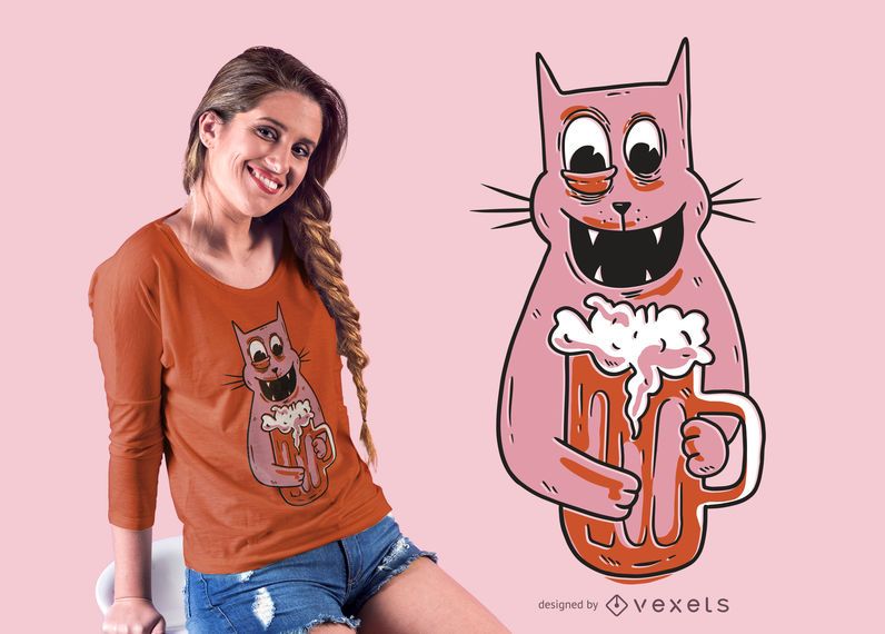 Drunk cat t-shirt design Drunk cat t-shirt design