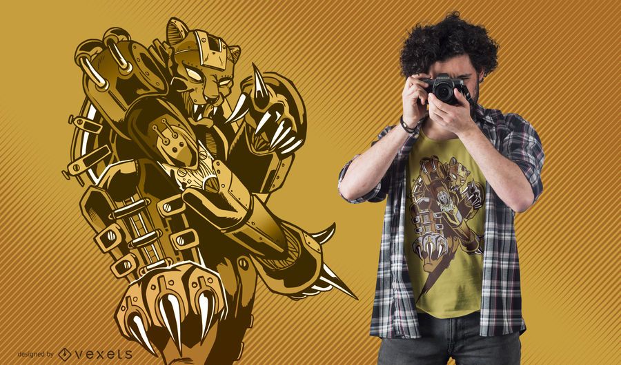 Diseño de camiseta Steampunk Tiger Diseño de camiseta Steampunk Tiger