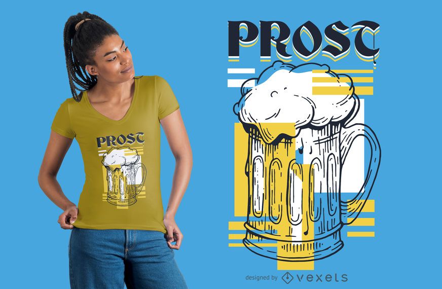 Diseño de camiseta de cerveza prost Diseño de camiseta de cerveza prost