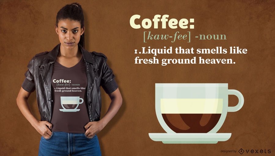Download Coffee Definition T-shirt Design - Vector Download