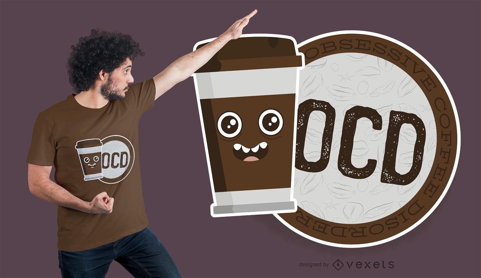 Design de camiseta da OCD Coffee