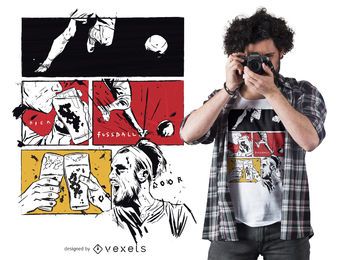 Soccer beer comic t-shirt design