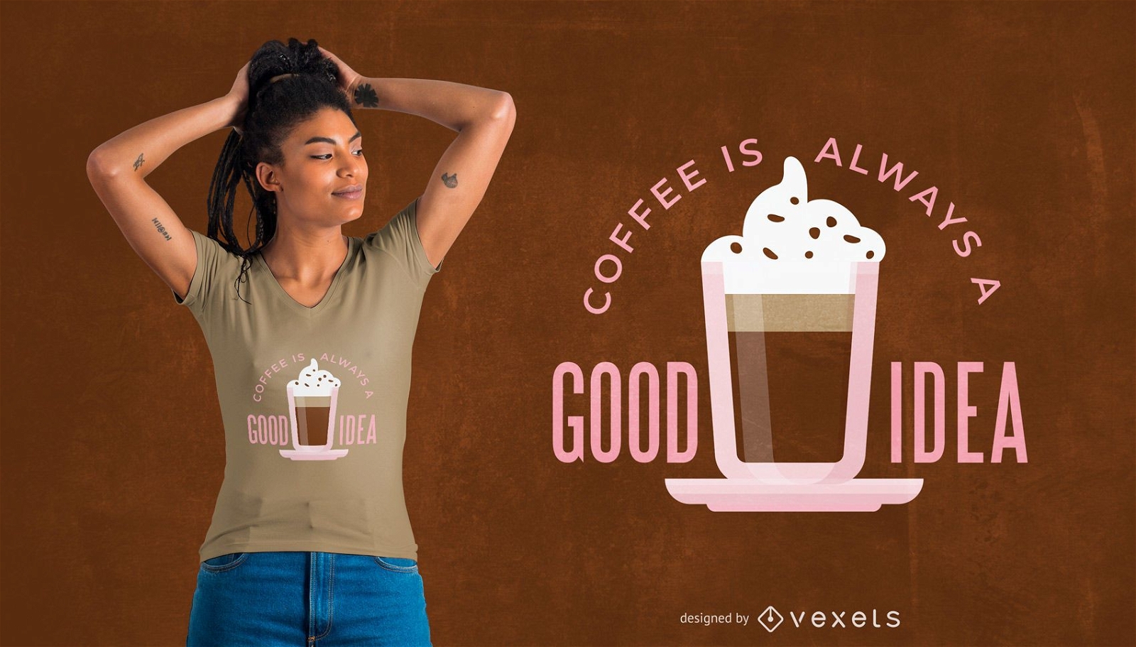 Kaffee gute Idee T-Shirt Design