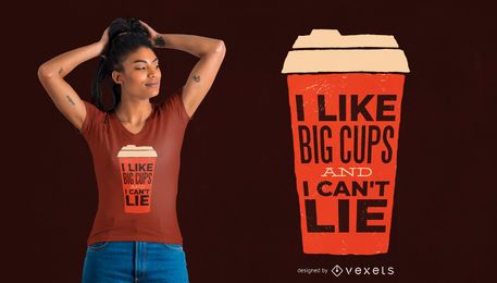 Design de t-shirt de café com chávenas grandes