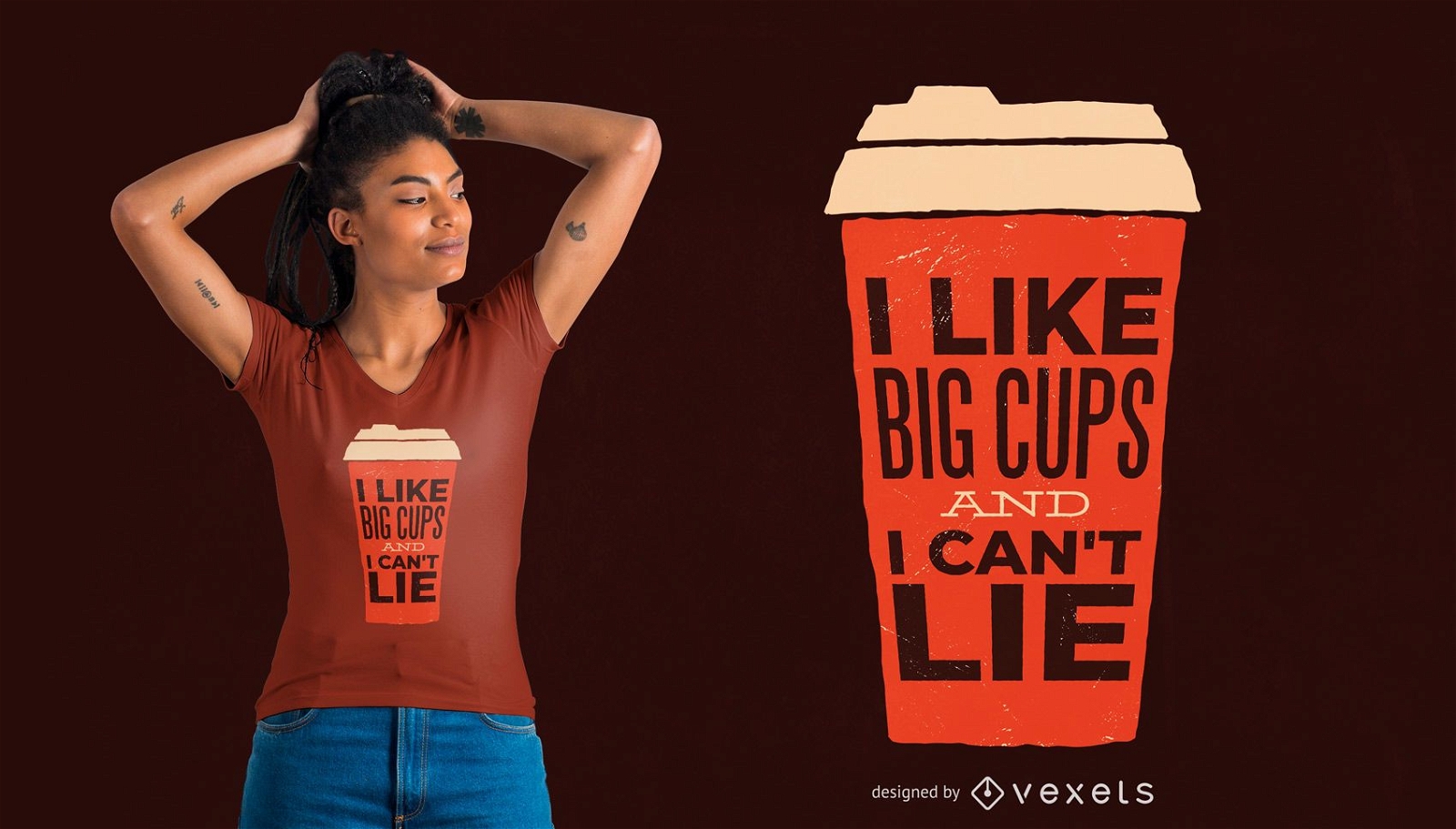 Big cups coffee t-shirt design
