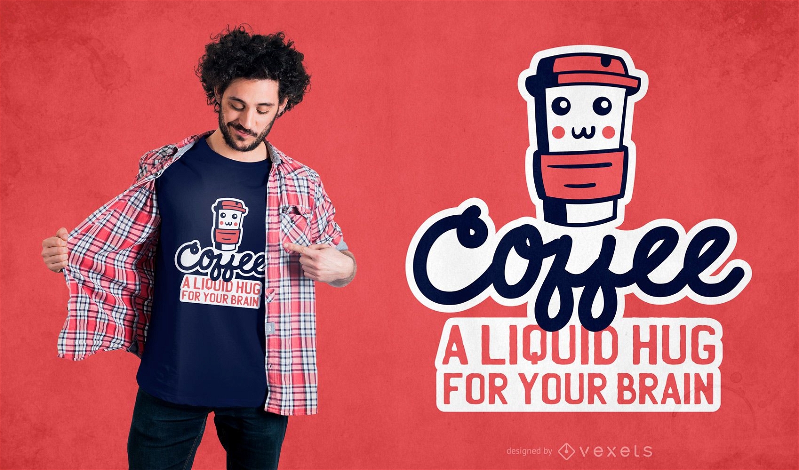 Coffee hug t-shirt design