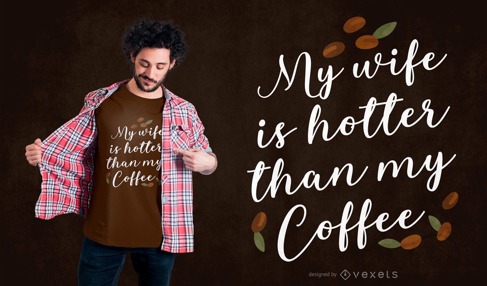 Design de camiseta de café para esposa
