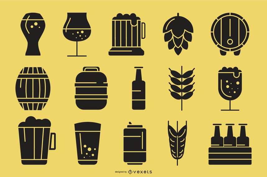 Beer Silhouette Icon Collection Beer Silhouette Icon Collection