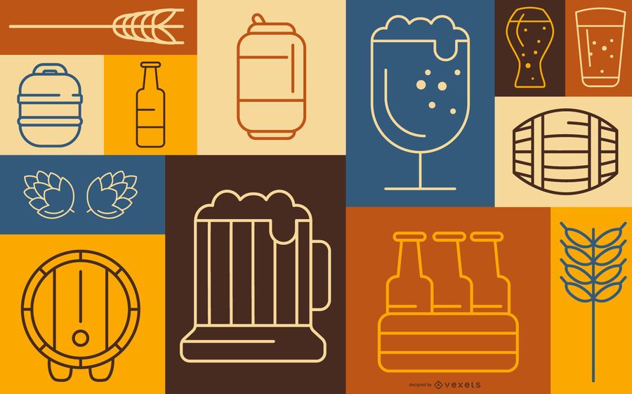 Design de banner de elemento de cerveja Design de banner de elemento de cerveja