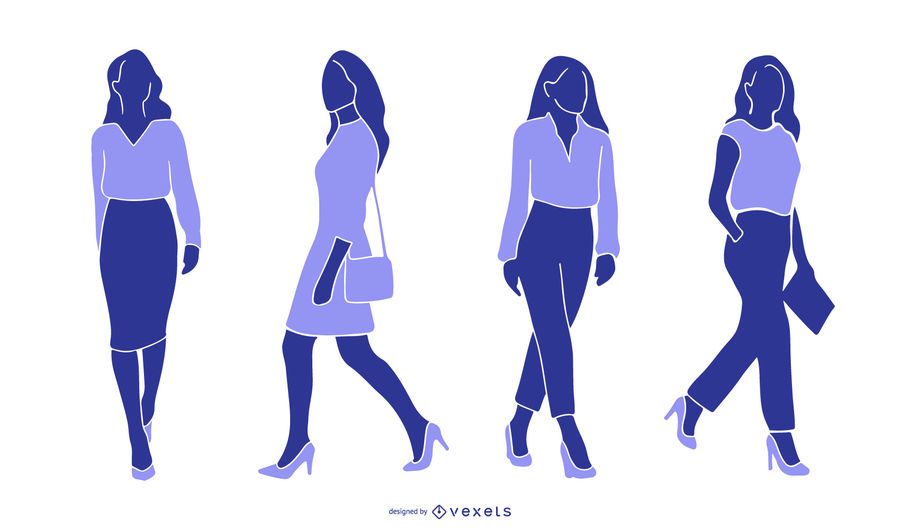Businesswoman Colored Silhouette Collection Businesswoman Colored Silhouette Collection