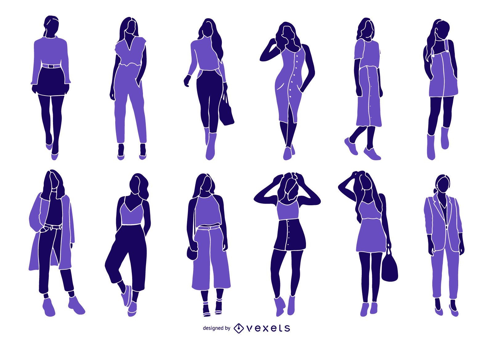 Woman Fashion Silhouette Collection