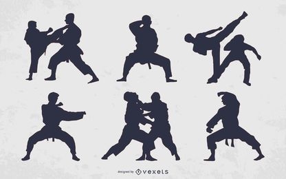 Martial Arts People Silhouette Collection