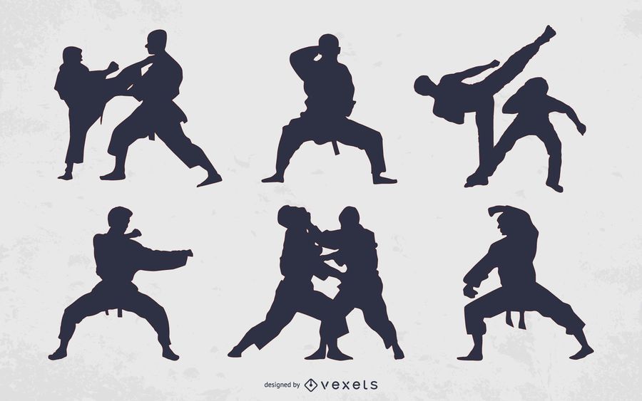 Martial Arts People Silhouette Collection Martial Arts People Silhouette Collection