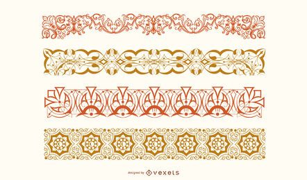 Conjunto de vetores de borda floral Conjunto de vetores de borda floral