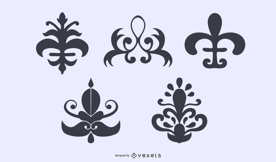 Floral Ornaments Silhouette Collection Floral Ornaments Silhouette Collection
