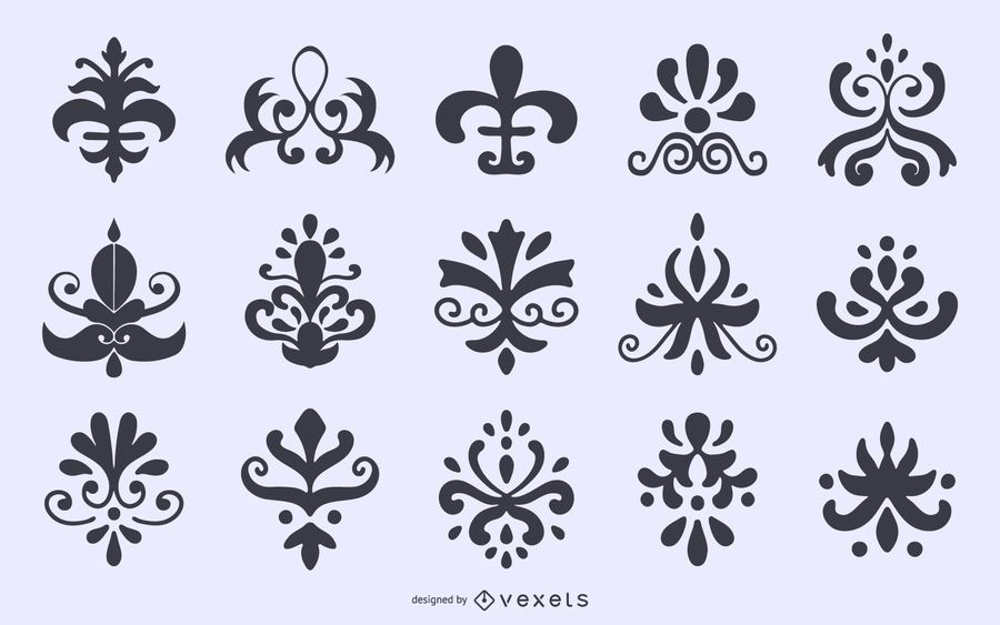 Floral Ornaments Silhouette Collection Floral Ornaments Silhouette Collection