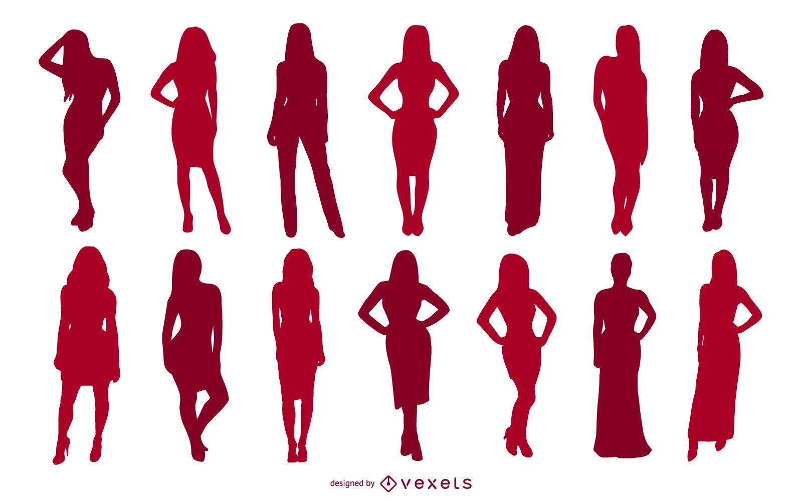 Girl Posing Silhouette Collection