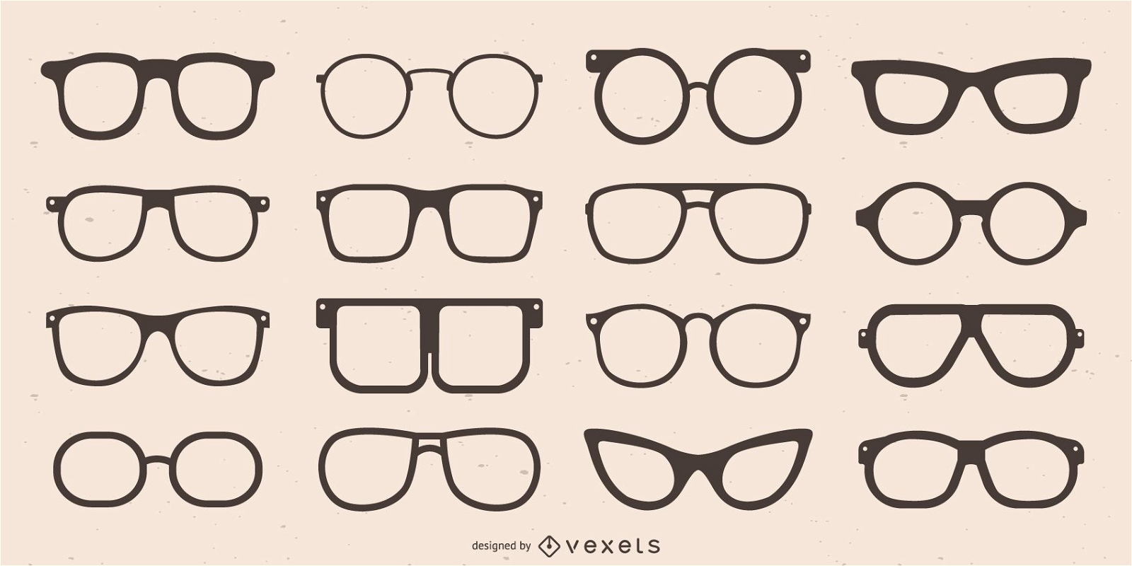 Brillen Silhouette Sammlung