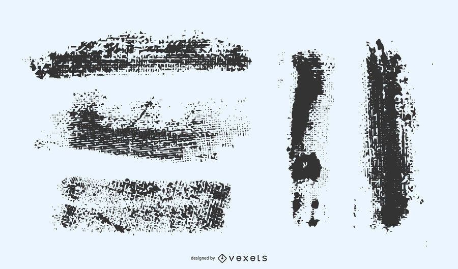 Conjunto de vectores de trazos de grunge Conjunto de vectores de trazos de grunge