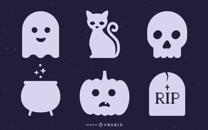 Linda colección de silueta de Halloween Linda colección de silueta de Halloween