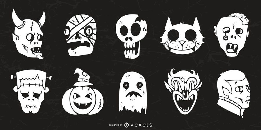 Halloween Character Silhouette Collection Halloween Character Silhouette Collection