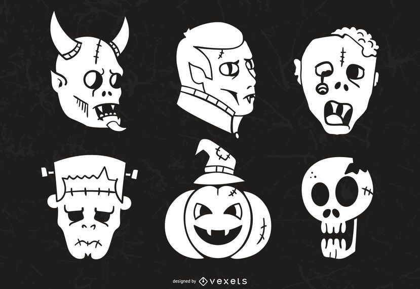 Coleção de silhueta de personagem de Halloween Coleção de silhueta de personagem de Halloween