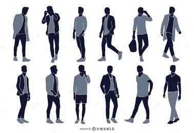 Colección de silueta de moda masculina Colección de silueta de moda masculina