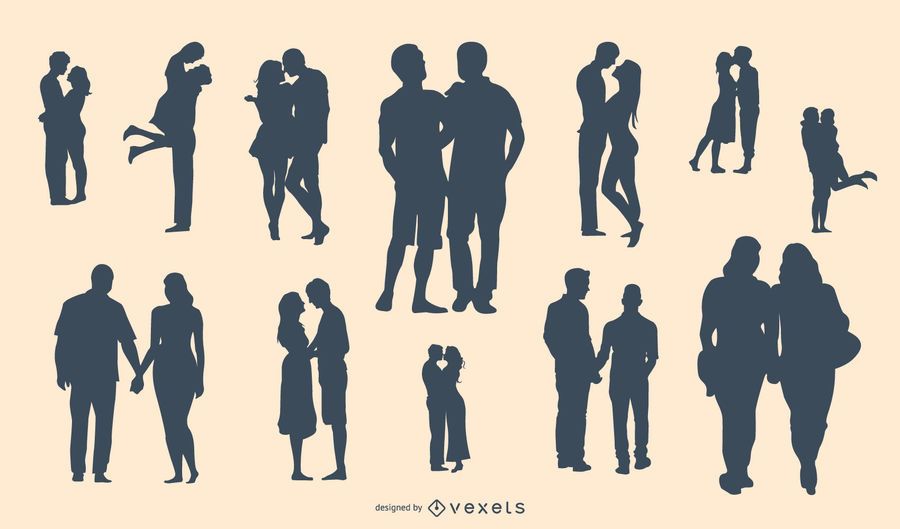 Romantic Couple silhouette set Romantic Couple silhouette set