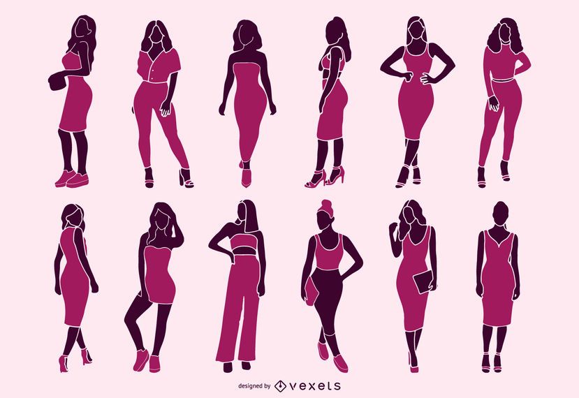 Sexy women silhouette set Sexy women silhouette set