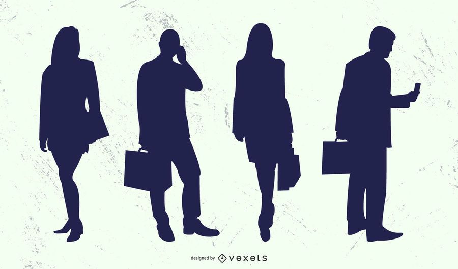 Business People Man Woman Silhouette Set Business People Man Woman Silhouette Set