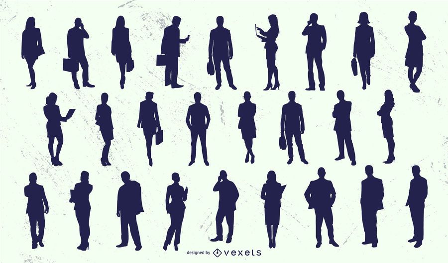 Business People Man Woman Silhouette Set Business People Man Woman Silhouette Set