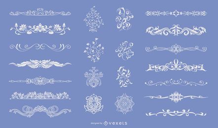 Coleção de vetores de ornamentos florescer Coleção de vetores de ornamentos florescer
