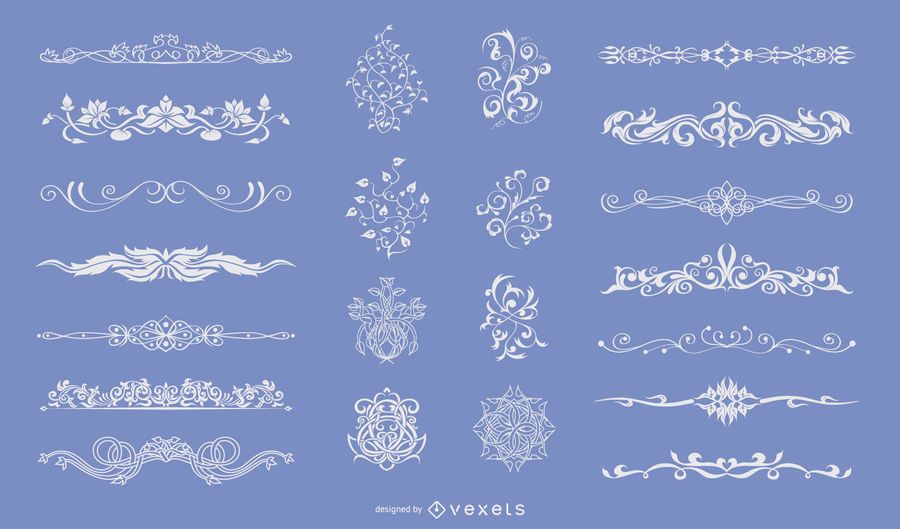 Flourish Ornaments Coleção De Vetores Flourish Ornaments Coleção De Vetores