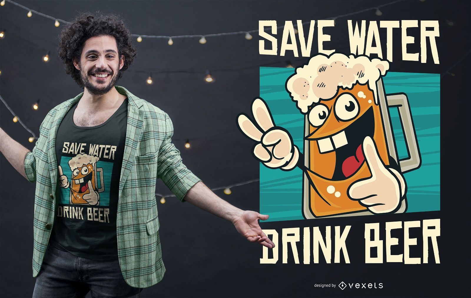 Sparen Sie Wasser lustiges T-Shirt Design