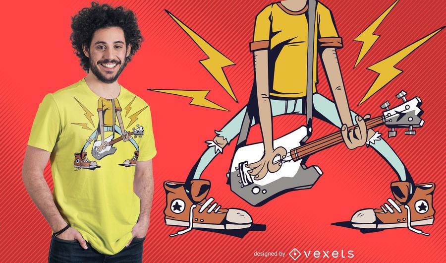 Diseño de camiseta de guitarrista sin cabeza Diseño de camiseta de guitarrista sin cabeza