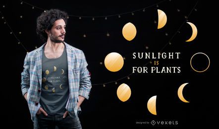 Design de camiseta da fase da lua