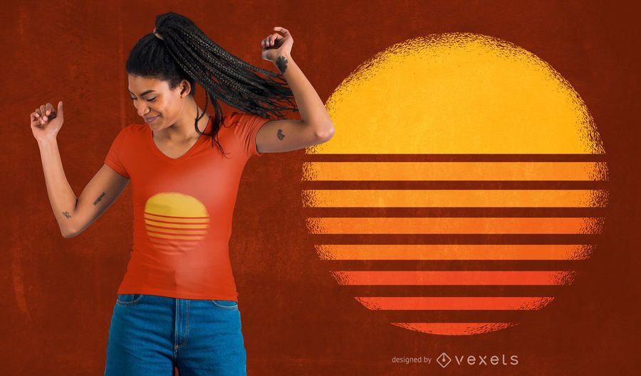 Vintage Sunset T-shirt Design Vintage Sunset T-shirt Design