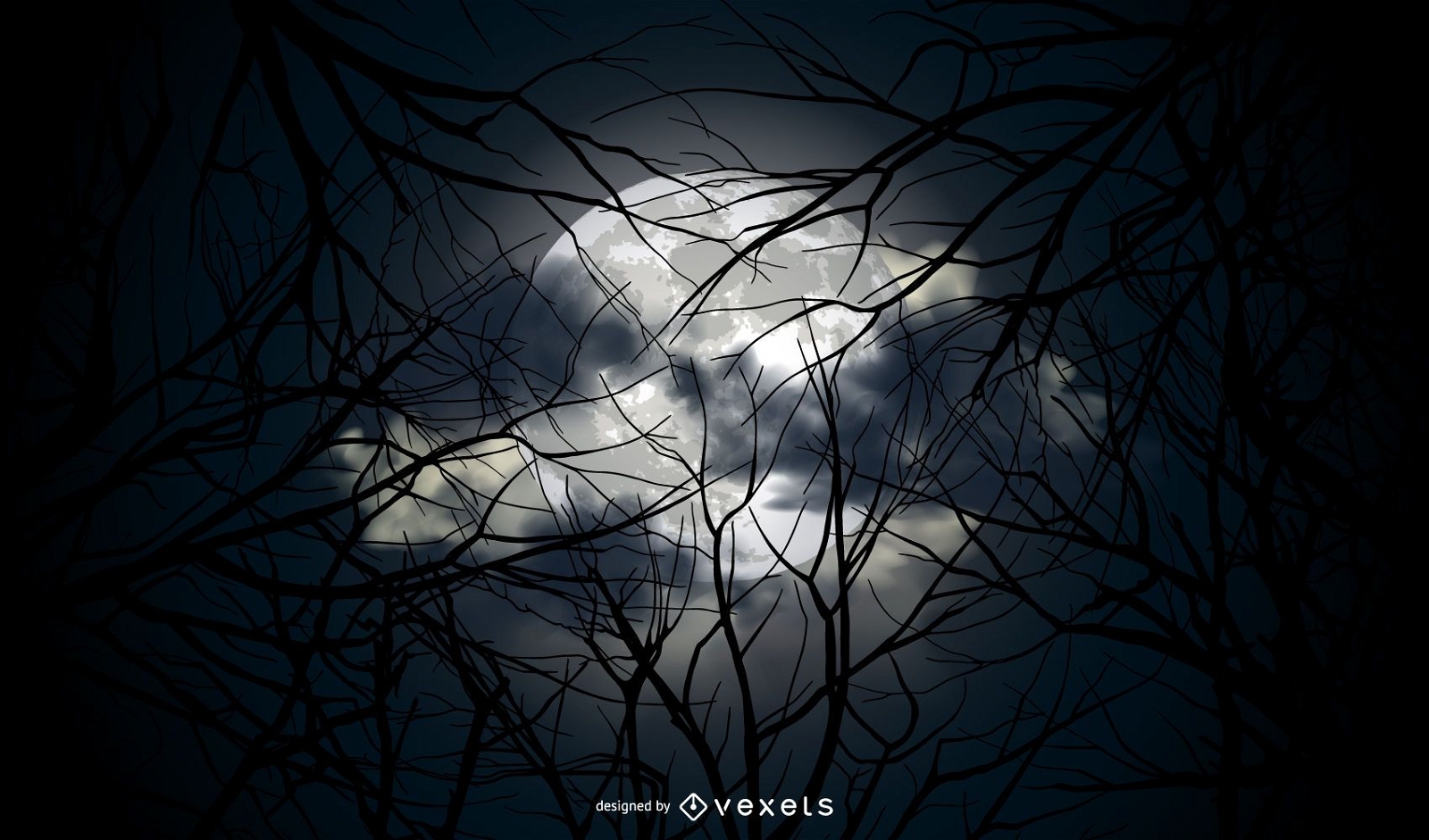 Halloween Full Moon Vector Background
