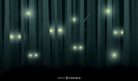 Fondo de vector de bosque de noche de miedo Fondo de vector de bosque de noche de miedo