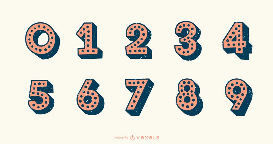 3D Dotted Alphabet Number Vector Set 3D Dotted Alphabet Number Vector Set