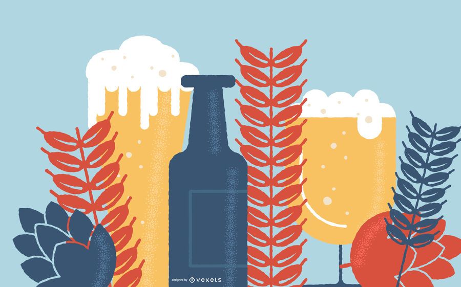 Beer Elements Vector Background Beer Elements Vector Background
