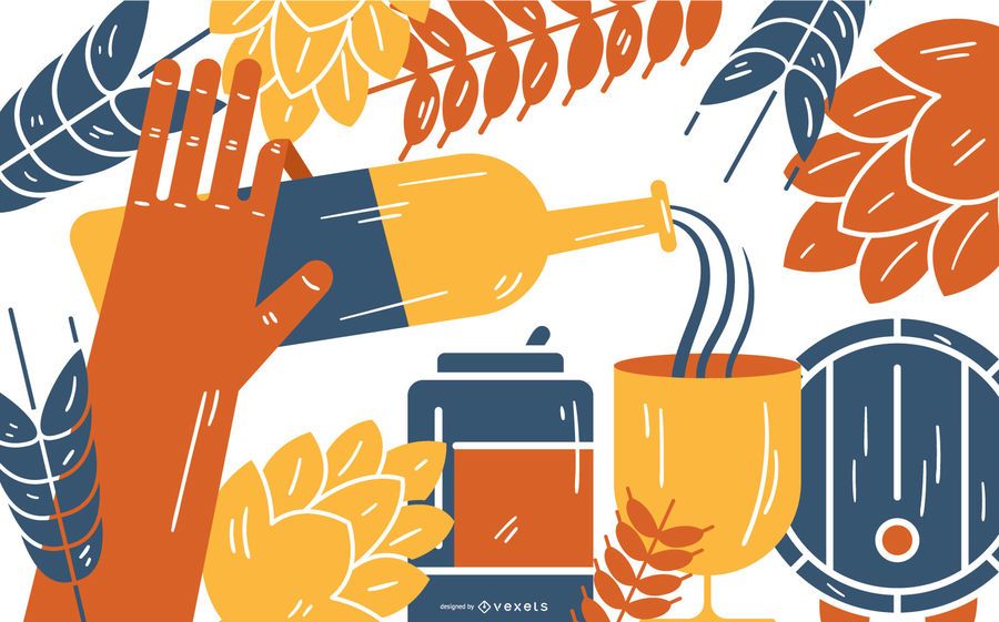 Ilustração em vetor elementos cerveja Ilustração em vetor elementos cerveja
