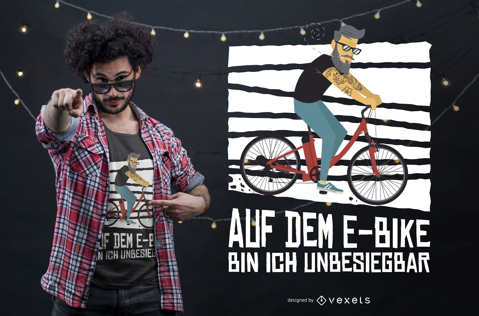 Hipster Bicycle T-shirt Design