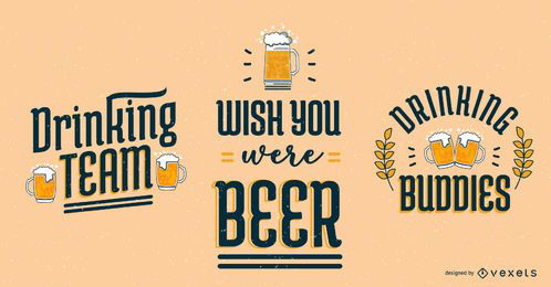 Oktoberfest beer lettering set