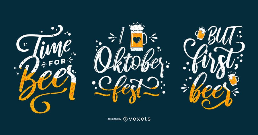 Oktoberfest drink lettering set Oktoberfest drink lettering set