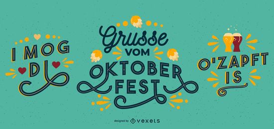 Oktober Fest Lettering Banner Set Oktober Fest Lettering Banner Set
